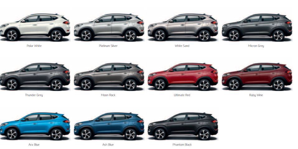 Hyundai Tucson Colour Guide